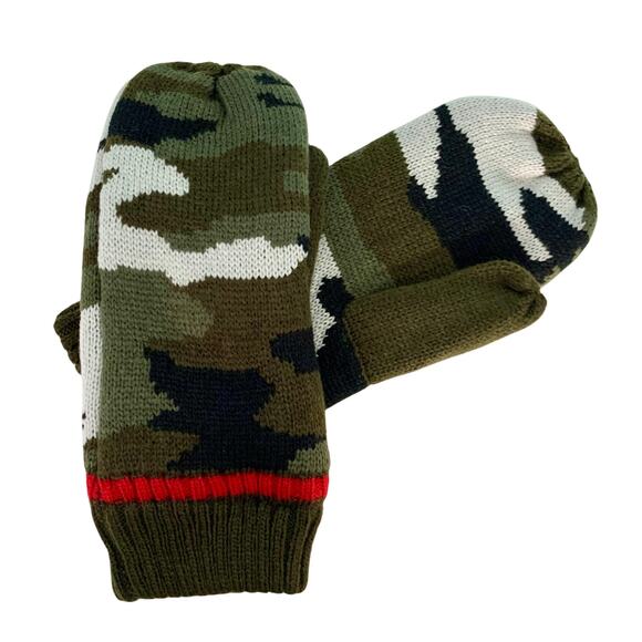 NEW Panache Green Camouflage Stripe Mittens - Picture 4 of 5